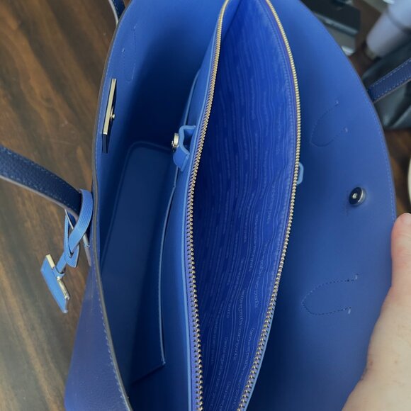 Kate Spade Suite Large Work Tote Parisian Navy Leather - Picture 9 of 13